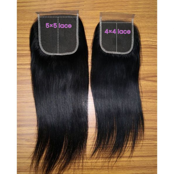 Straight Hair 3 Bundles With 5×5 Closure