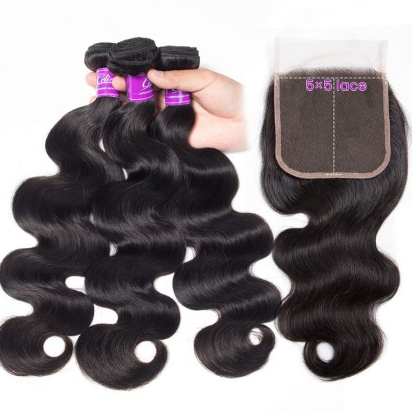 Body Wave 3 Bundles With 5×5 Closure