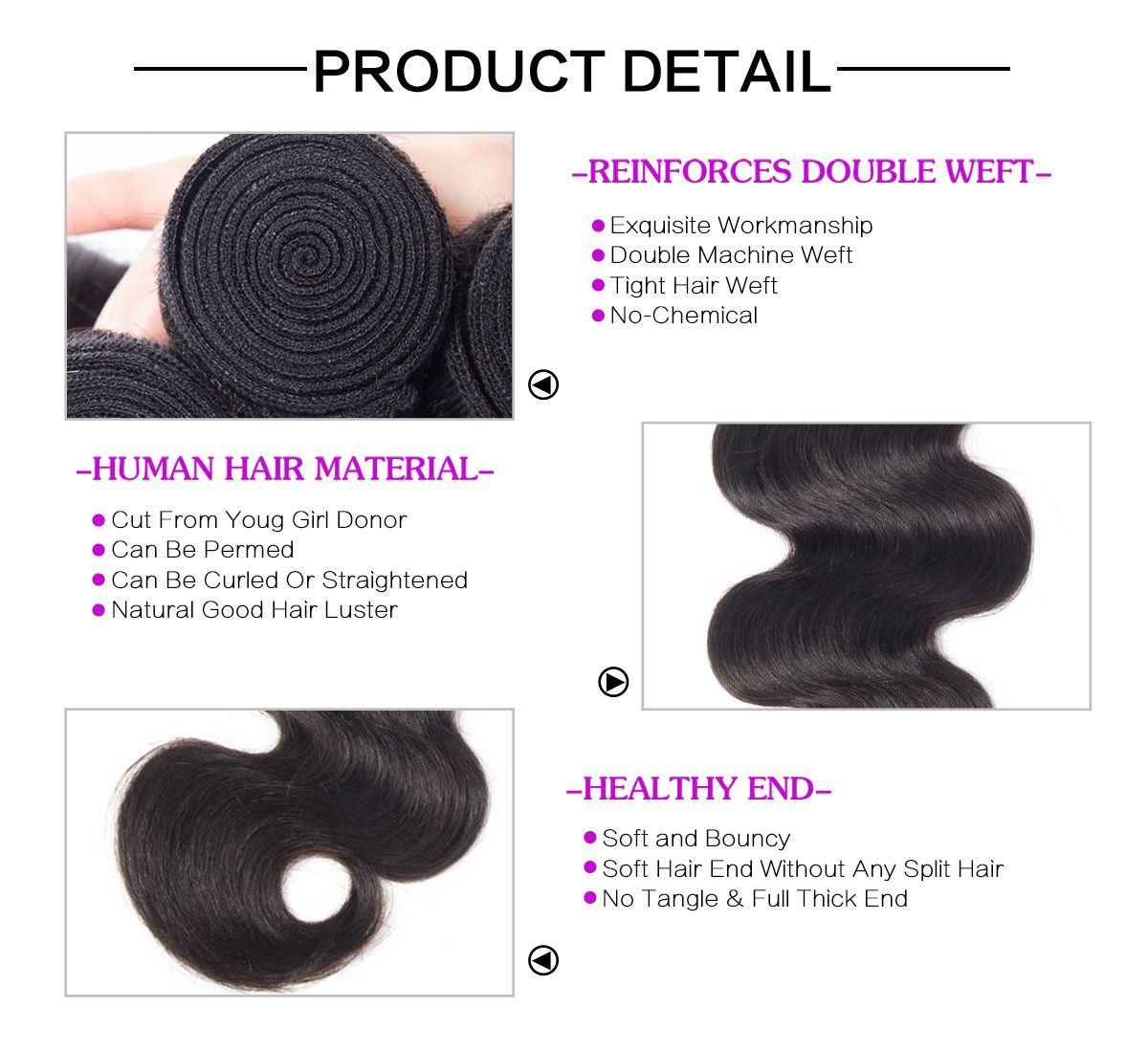 Body Wave 3 Bundles With 5x5 Closure