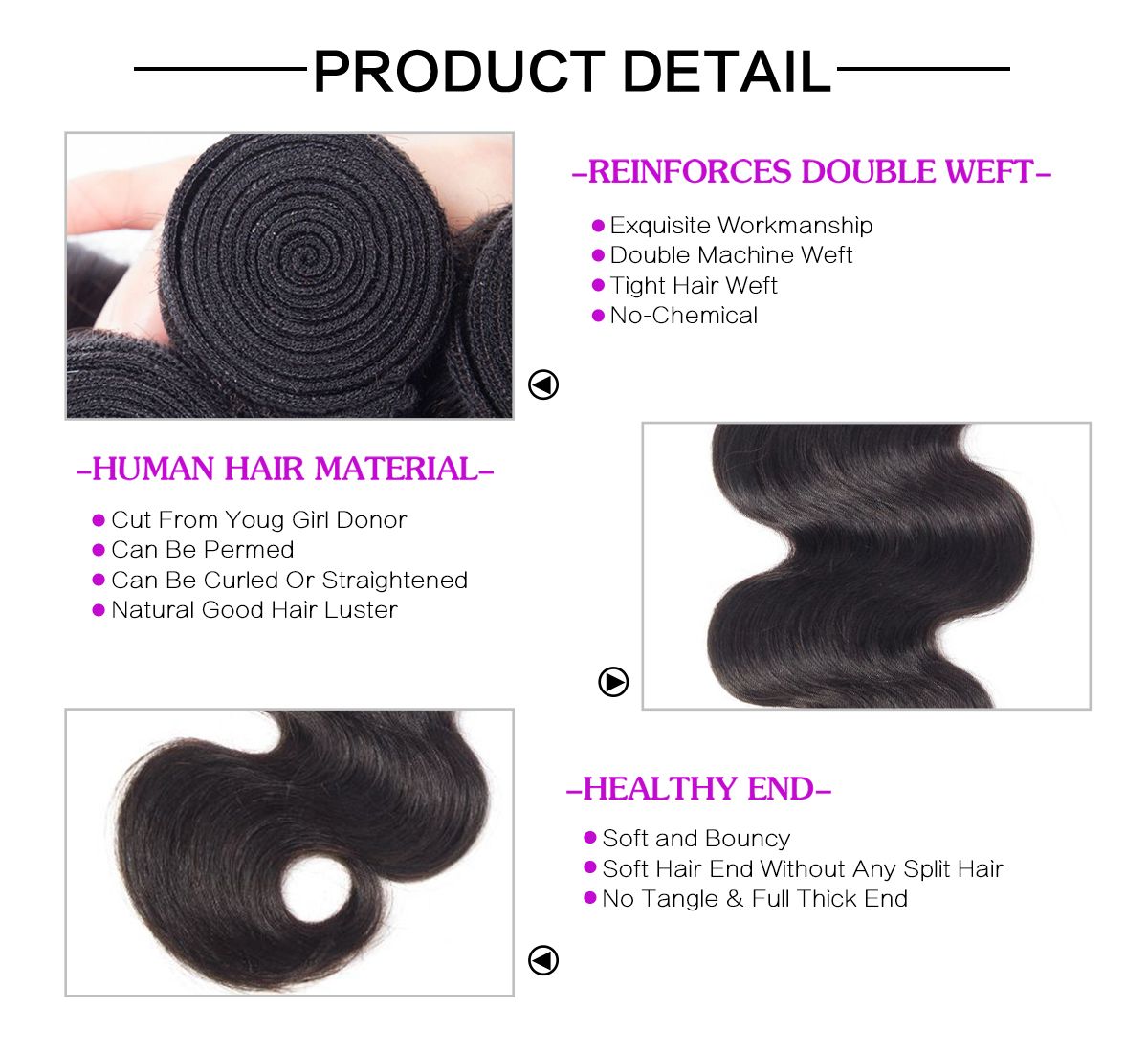 Body Wave 3 Bundles With Closure