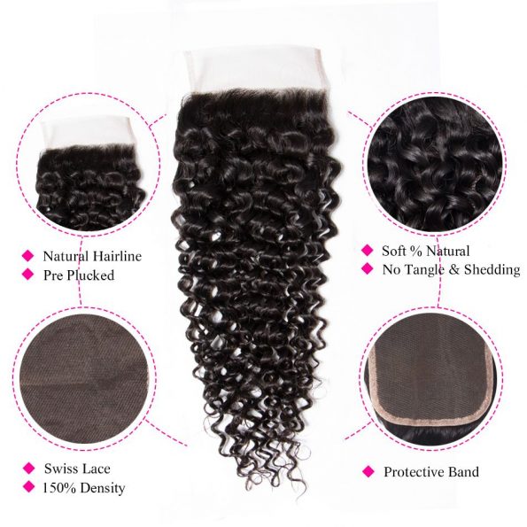 Curly Hair 4×4 Lace Closure