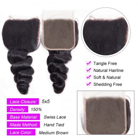 Loose Wave 5x5 Lace Closure