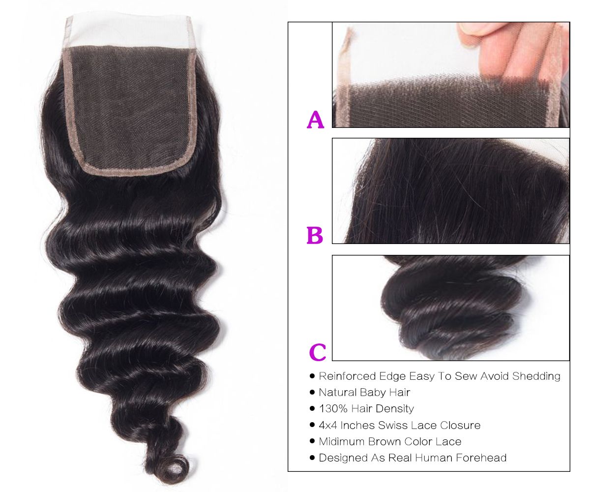 Loose Deep wave 6x6 Lace Closure
