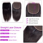 Straight Hair 4 Bundles With 6×6 Lace Closure