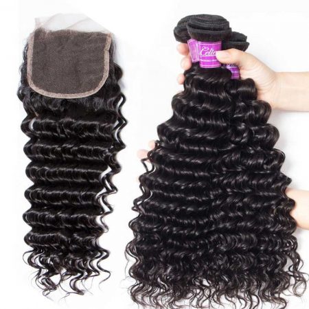 Brazilian Deep Wave 3 Bundles With Closure