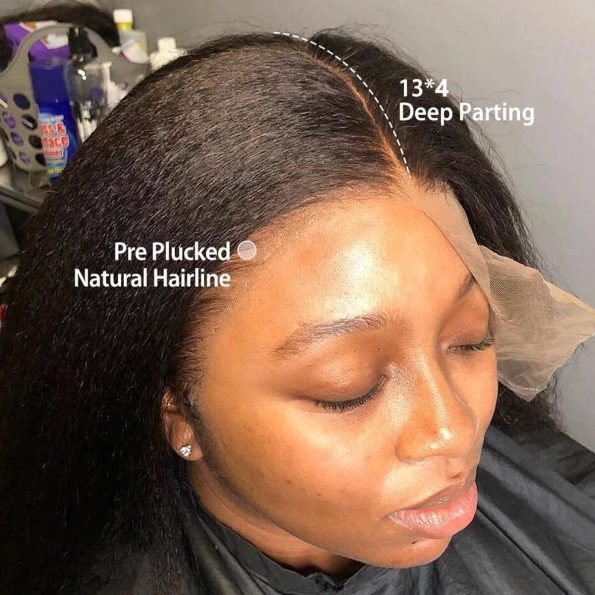 13×4 kinky straight lace front wig