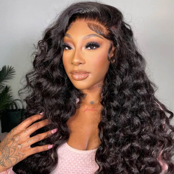 13×6 pre bleached knots loose deep wave wig (1)