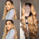 honey blonde body wave wig