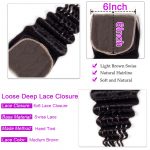 Loose Deep wave Hair 3 Bundles With 6×6 Lace Closure