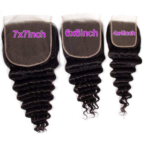 Loose Deep wave Hair 3 Bundles With 6×6 Lace Closure