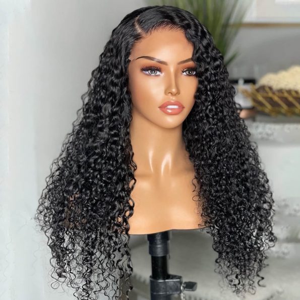 curly glueless lace closure wig