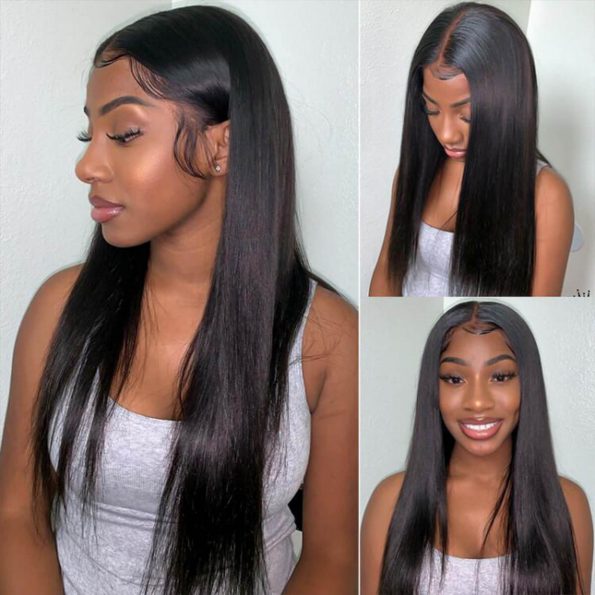 5×5 straight closure wig