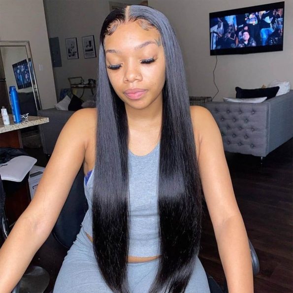 5×5 straight lace front wig3