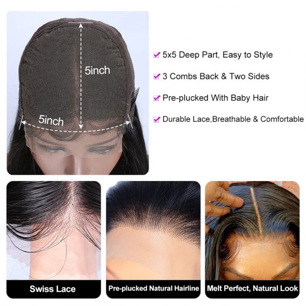 Body Wave 5×5 Lace Wigs