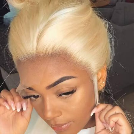 613 blonde straight wig skin melt lace