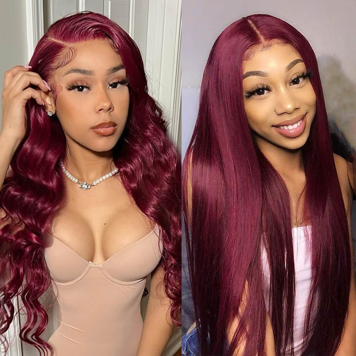 99j burgundy lace front wig