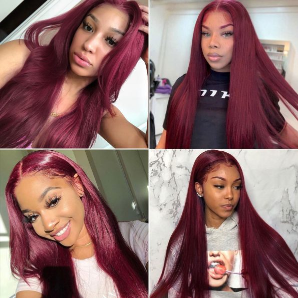 99J Straight 5×5 Lace Closure Wigs