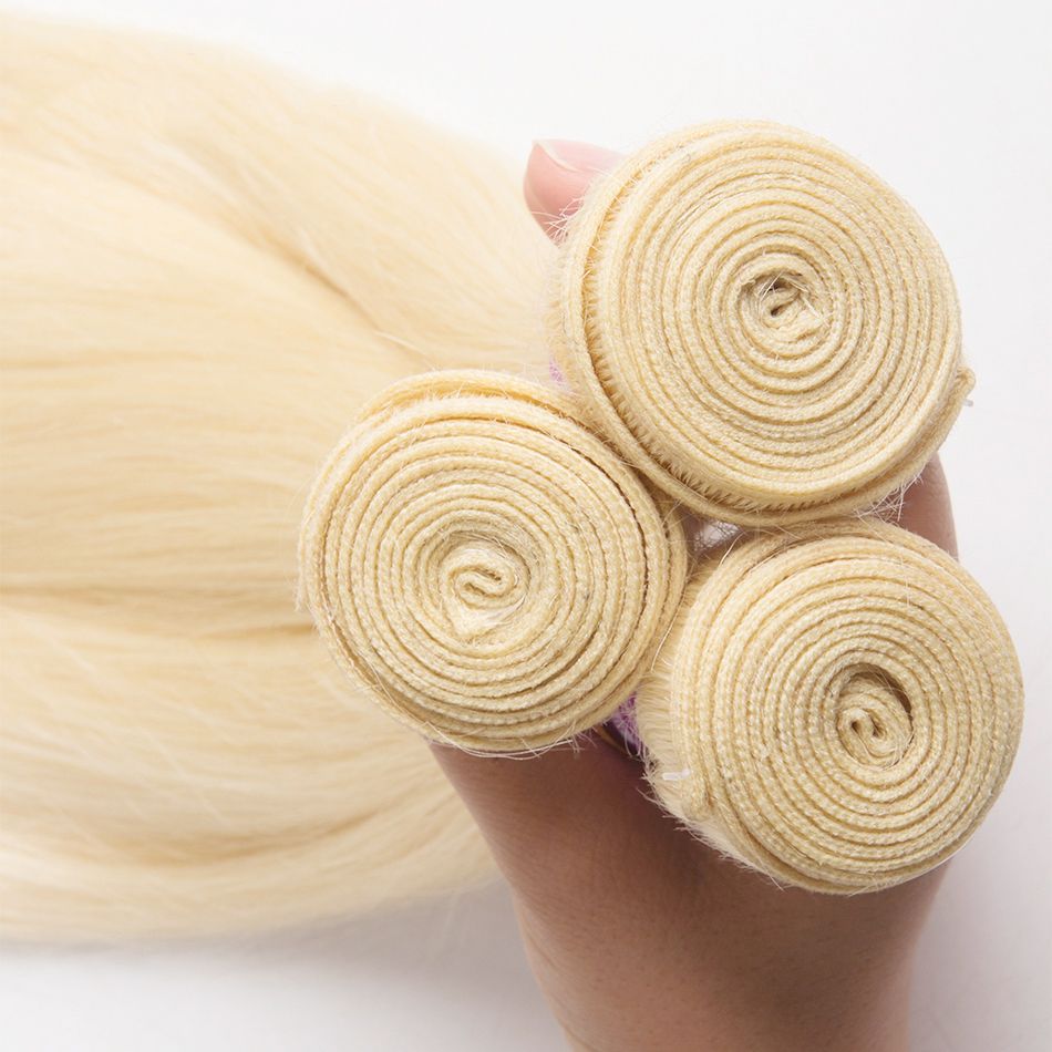 Blonde 613 Color Straight hair bundles