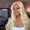 Blonde body wave lace front wig