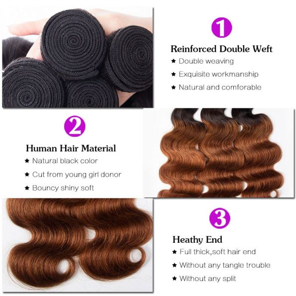 Brazilian 1B30 Body Wave 4 Bundles (2)
