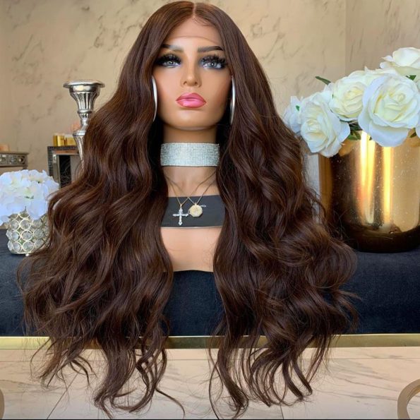 Dark Brown Body Wave Lace Front Wig