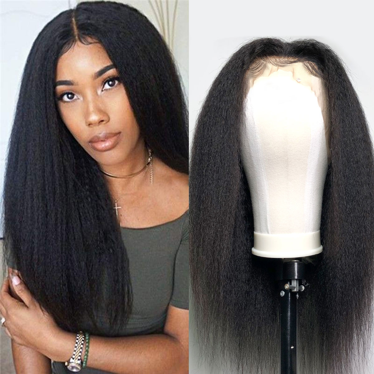 Kinky Straight Full Lace Wigs