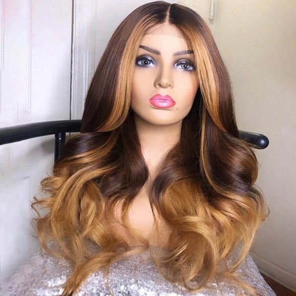 Ombre Colored body wave wig