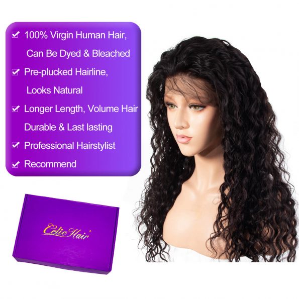 Water Wave Human Hair 360 lace wigs