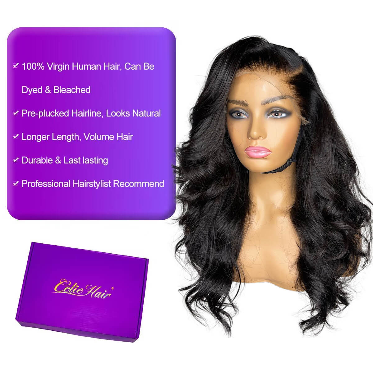 body wave hd lace frontal wig celie hair