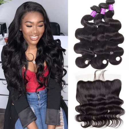 Body Wave Hair 3 Bundles With Frontal