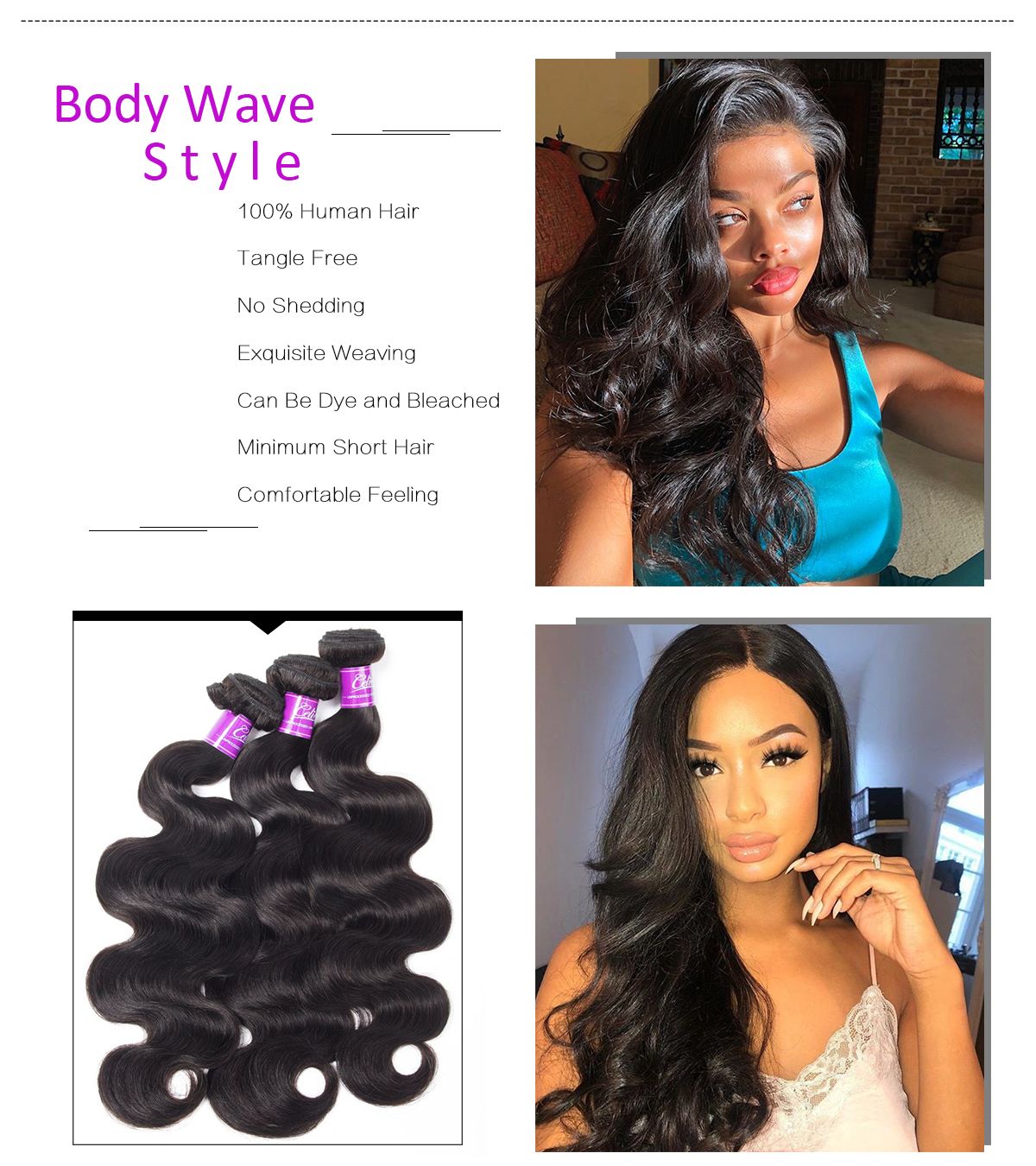 Body Wave Hair 3 Bundles With Closure