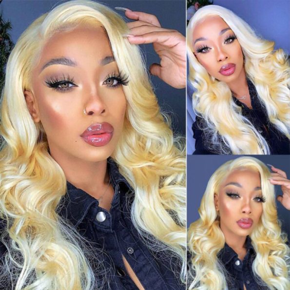 celie blonde hair body wave 4×4 lace wig