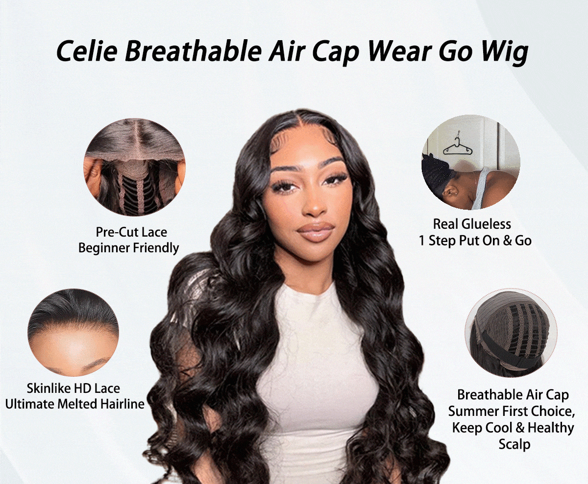 celie breathable air cap wig details