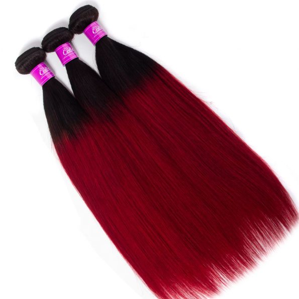 celie hair 1b red ombre straight hair 3