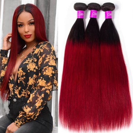 celie hair 1b red ombre straight hair