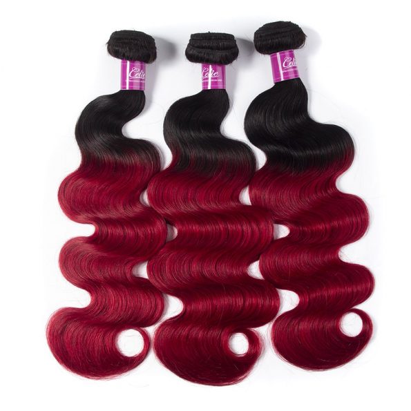 celie hair ombre body wave 1B red