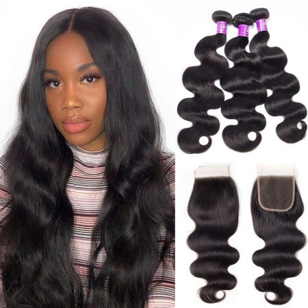 Body Wave Hair 3 Bundles With Closure