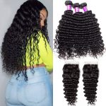 Brazilian Deep Wave 3 Bundles With Closure