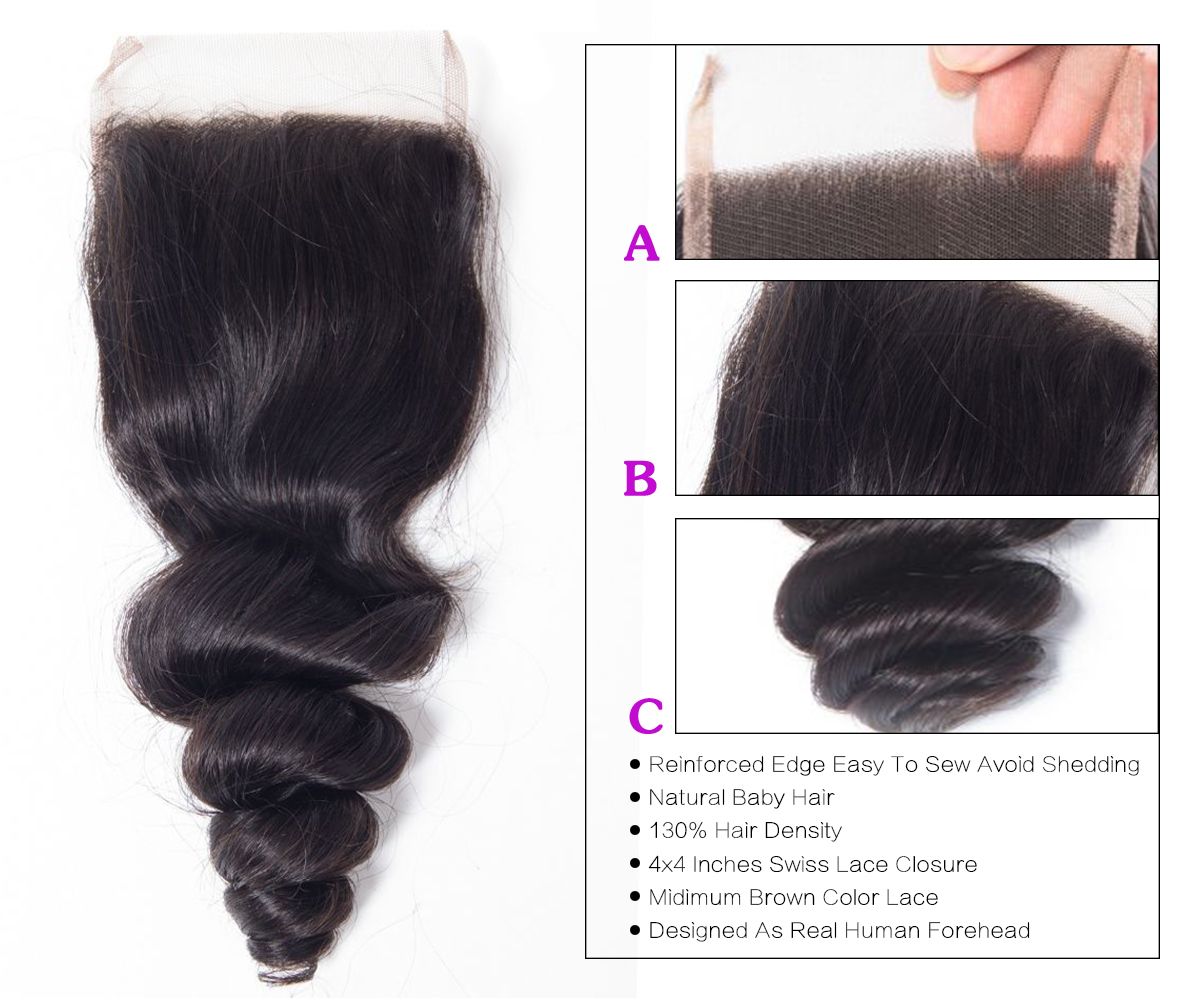 Loose Wave 3 Bundles With Closure