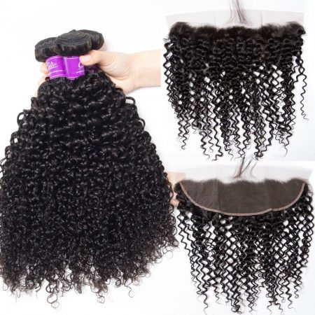 Curly Hair 3 Bundles With Frontal