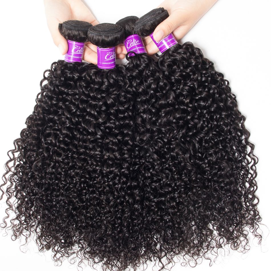 Curly Hair 4 Bundles With Closure