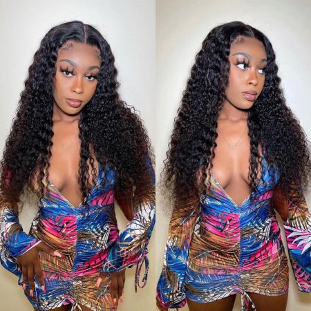 Deep wave lace front wig