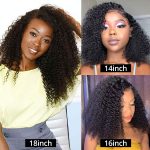 customized Kinky Curly Wig side part Lace Front