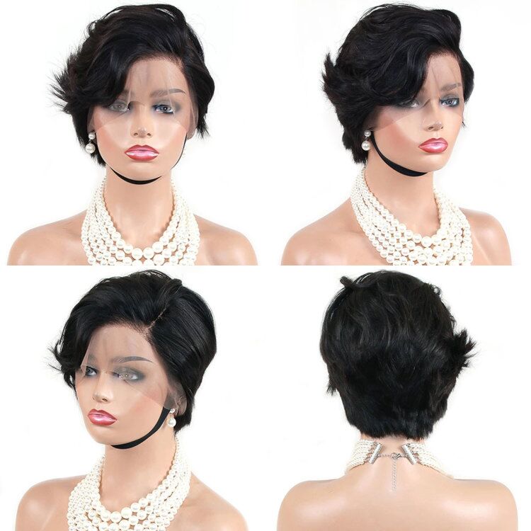 customized straight side part pixie 13x6 lace wig