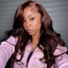 dark brown body wave wig