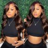 dark brown hd body wave wig