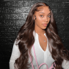 dark brown hd body wave wig