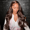 dark brown hd body wave wig