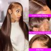 dark brown straight lace front wig