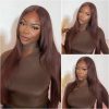 dark brown straight lace front wig